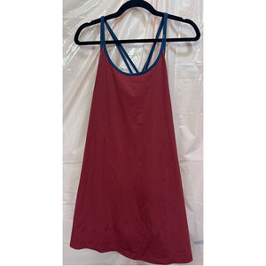 Women's Fourlaps Red Vitality Dress with Blue Straps, Size L